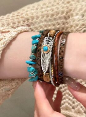 波西米亚异域民族风蝴蝶牛皮