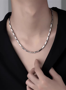 潮牌百搭菱形项链男款嘻哈链子男