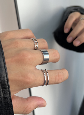 简约素圈合金戒指男女潮牌