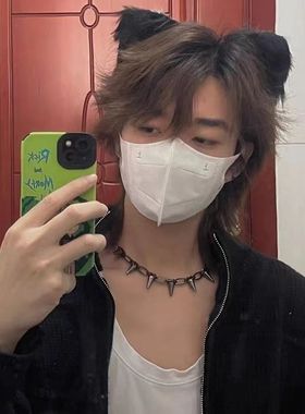 男生铆钉项链体育生性感合金