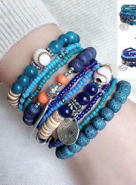 波西米亚手串复古民族风多层组合