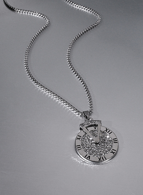 罗马数字可旋转吊坠项链男女嘻哈