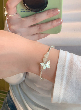 新中式蝴蝶碎银子手链女2025新款爆款轻奢高颜值手串小众精致配饰