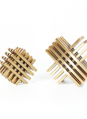 现代简约创d意轻奢样板房家居客厅电视柜书房装饰品金属井字形摆