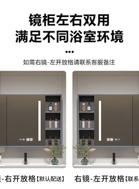 2I实木智能浴室镜柜挂墙式卫生间储物H镜箱洗手间镜子置物架带收