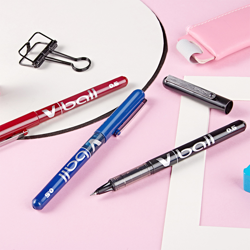 日本PILOT百乐中性笔大容量学生考试专用小威笔BL-VB5直液式走珠笔 0.5mm 子弹头中性笔签字笔官方旗舰店 - 图1