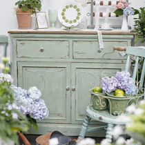 High-end Moisturizing Home Green Garden Series Making Old Retro Cupboards Stools Solid Wood Table Dining Side Cabinet Racks
