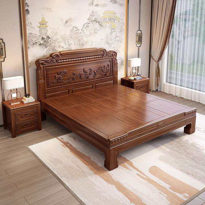 全实木花梨木床1.8m双人大床仿古卧室卧室古典雕花实木床,淘宝优惠券,粉丝福利购,淘宝优惠卷