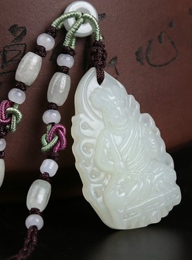 极速鼎风b阁天然和田玉不动尊菩萨不动明王吊坠属鸡本命佛项坠男