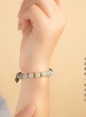 极速复古天然和田玉手串手链女精致D串珠编织绳饰品手绳男好运礼