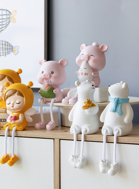 极速墙上置c物架装饰品小摆件个性可爱卡通桌面树脂吊脚娃娃摆件