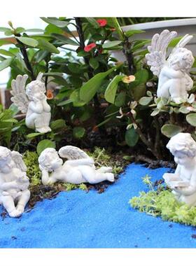 新品跨境新款天使插件花园小女孩树脂花插K摆件微景观园林雕像饰