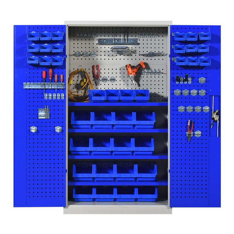 重型五金工具柜汽修车间工具储物柜多功能零件收纳柜双开门铁皮柜 - 图0