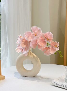 甜甜圈仿真花假花蝴蝶兰花艺花瓶餐桌玄关摆设装饰品摆件