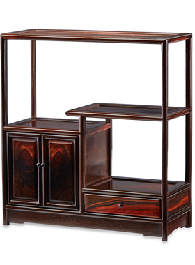 大红酸枝全独方形博古架红木w中式客厅摆件展示架实木餐桌收纳层