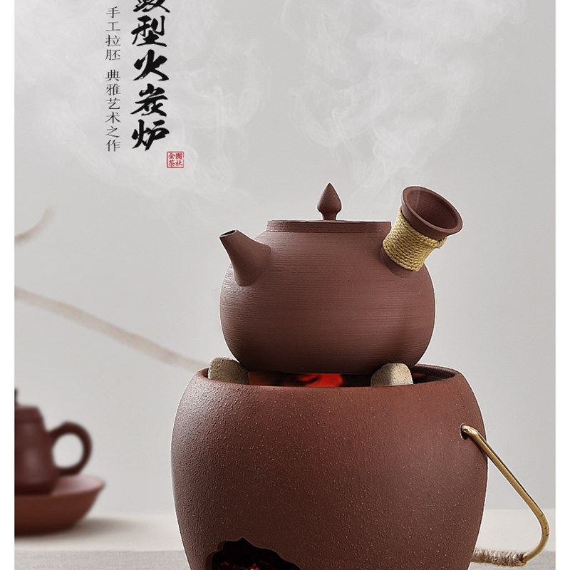 潮州纯手工红泥砂銚煮茶壶侧w把壶 玉书煨薄锅仔泡茶壶炭炉电陶炉,淘宝优惠券,粉丝福利购,淘宝优惠卷