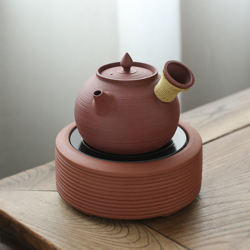 潮州纯手工红泥砂銚煮茶壶侧w把壶 玉书煨薄锅仔泡茶壶炭炉电陶炉,淘宝优惠券,粉丝福利购,淘宝优惠卷