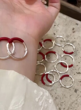 本命年红绳纯银戒指女小众设计极简推拉可调节2025新款情侣款礼物