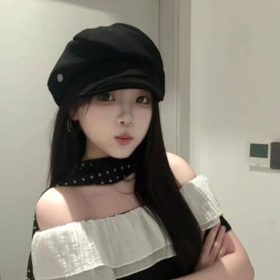 麂皮绒渔夫帽女方圆脸百搭文艺报童帽大头围显脸小褶皱八角贝雷帽,淘宝优惠券,粉丝福利购,淘宝优惠卷