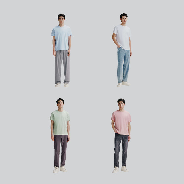 Peacebird men's dry fabric casual short-sleeved T-shirt