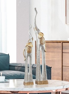 艺术抽象大象欧式创n意复古装饰品电视柜橱窗吧台摆件工艺品象摆