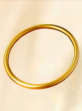 古法传承金包银素圈实心闭口手镯