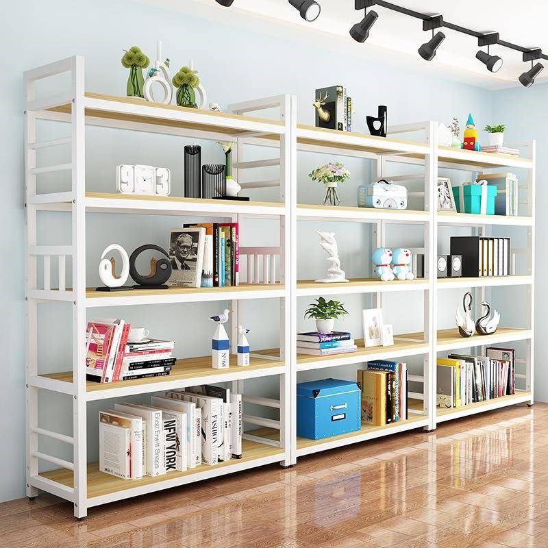 钢木架置物架家i用落地多简层收子HBY纳书架隔断书柜易架铁艺展示,淘宝优惠券,粉丝福利购,淘宝优惠卷