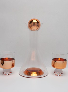 简约摆件现代酒具轻奢玻璃茶几饰品样板软装O创意家居餐桌品意式