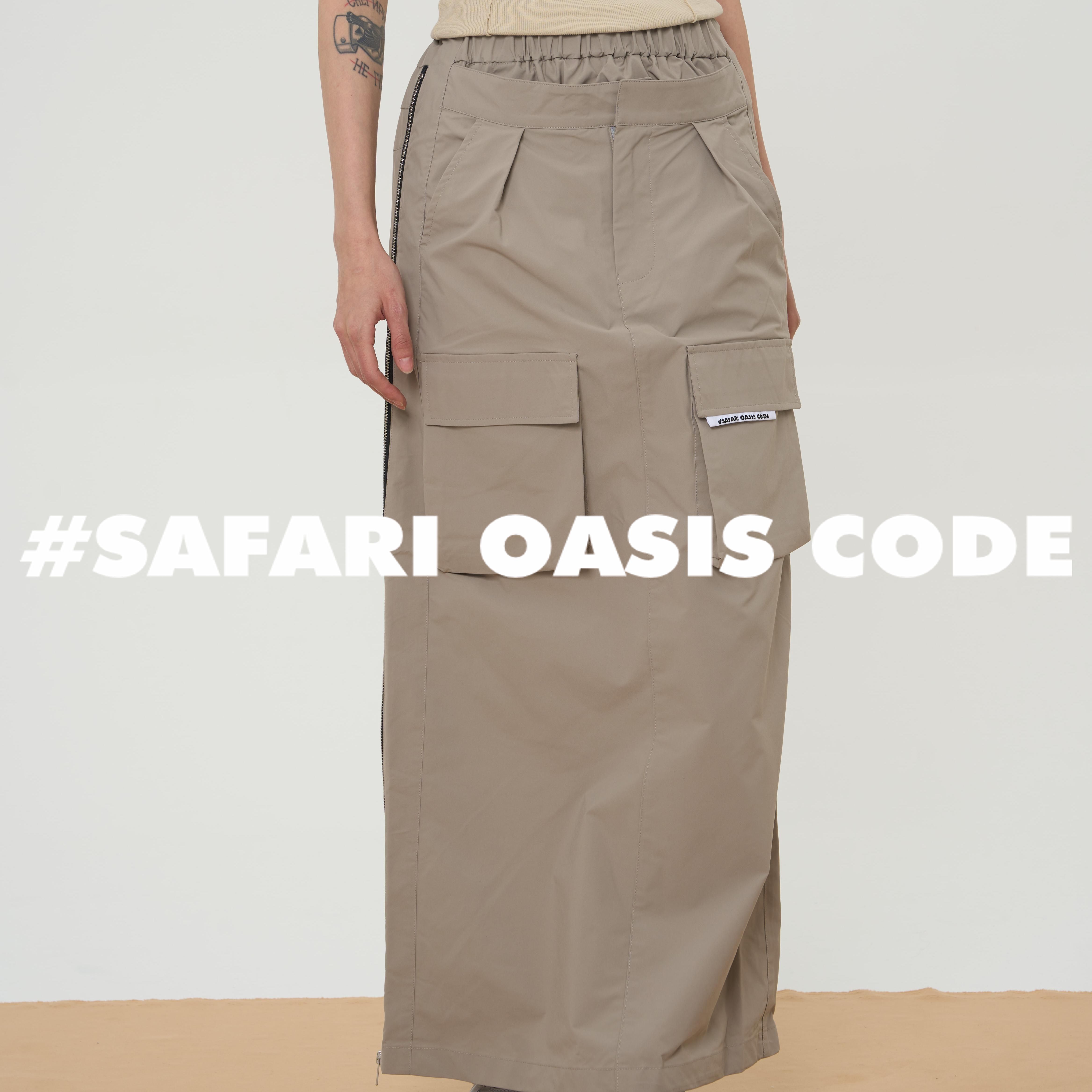 SAFARI OASIS CODE“户外半裙“米色半身裙-图0