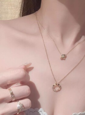 尚美铂爵玫瑰金镶钻蜂巢项链