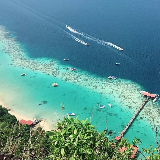 马来西亚沙巴仙本那敦沙卡兰海洋公园爬山马布岛情人湾浮潜跳岛-图0