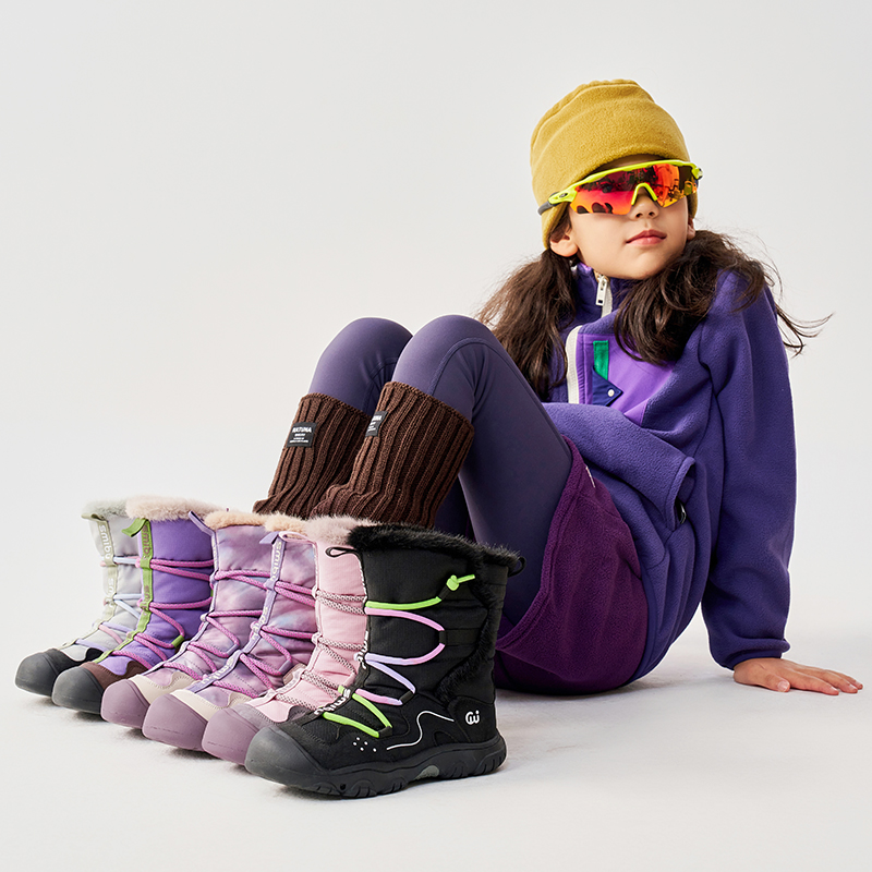 SMIBU儿童雪地靴2025冬季女童大棉鞋加绒加厚男童棉鞋户外靴子冬 - 图3