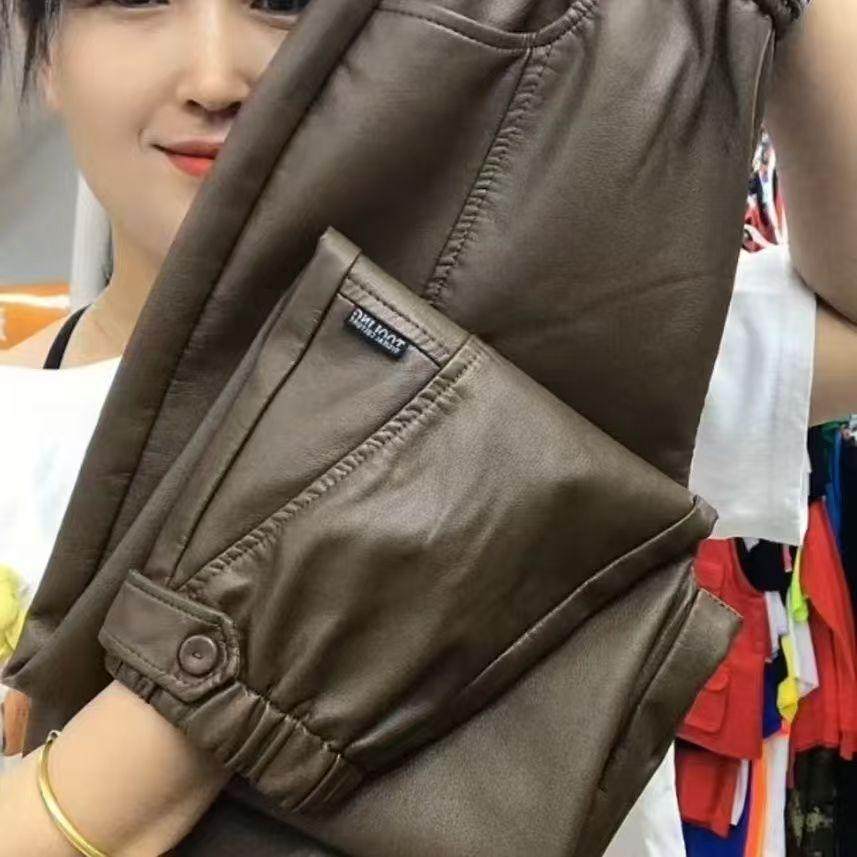 2025秋冬休闲显瘦百搭PU女裤加绒女皮裤不加绒抗风直筒束脚PU女裤,淘宝优惠券,粉丝福利购,淘宝优惠卷