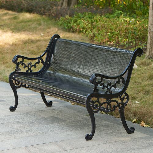 户外公园椅 庭院广场镀锌长椅 E观景长椅公园椅子 休闲座椅 - 图0