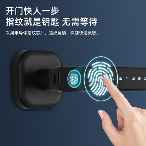 出口外贸把手锁电子智能感应锁替代J球形锁三杆门锁指纹密码 - 图2