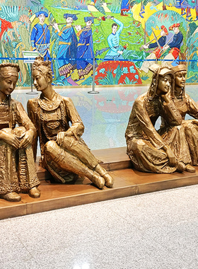 城市大型博物馆h艺术品雕塑园林景观少数民族塑像制作广场落地摆