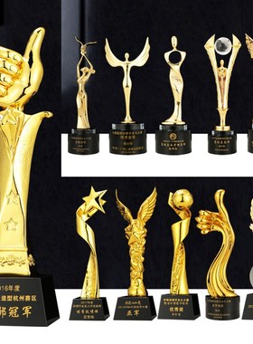 水晶奖杯纹绣纪念杯定制冠军金属奖品韩式L半永久纹绣创意奖杯刻