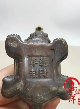 古董文玩纯铜黄铜纯手工雕刻鎏金C龟鹤摆件家用办公书桌复古老物