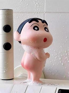 洗澡蜡笔小新可爱摆件卫生间洗手池饰品家居好物小众治愈高级感