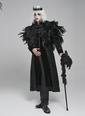 Devil fashion恶魔时尚 小众亚文化哥特尖领羽毛短斗篷【CA055】