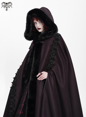 Devil fashion恶魔时尚 哥特黑红渐变长款披肩【CA048】