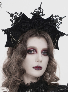 DEVIL FASHION恶魔时尚玫瑰花皇后光环哥特皇冠发箍【AS259】