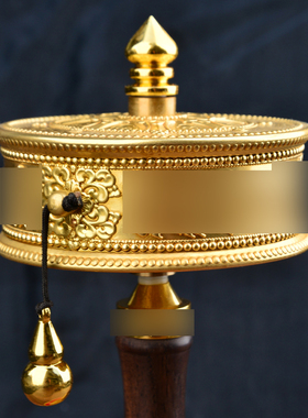 手摇转动亚青转手摇纯铜单层浮雕家用摆件金S色转桶筒大号随身