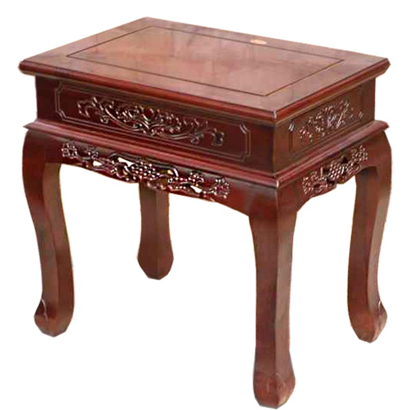 品质仿古典榆木茶几中式方形实木质花架边几花盆架盆景飘窗桌矮桌 - 图3