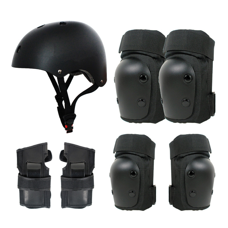 户外女滑板护具头盔套装专业防摔护膝全套轮滑溜冰装备儿童平衡车 - 图1