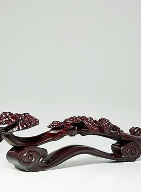 黑檀木雕刻如意摆件中式实木客厅装饰木质工艺品摆设乔迁新居礼品