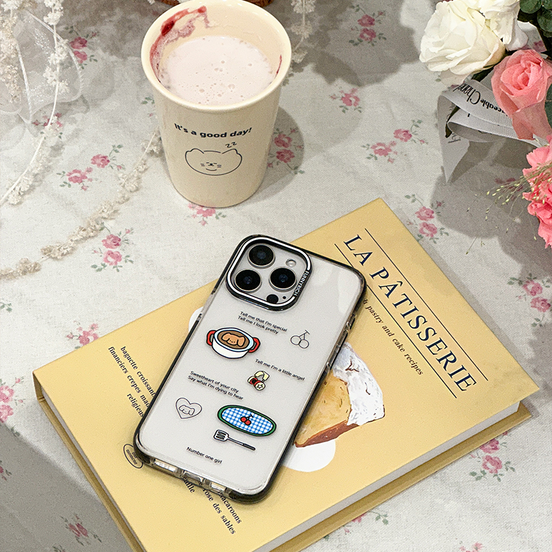 FUNNYRICH小狗咖啡适用iPhone16ProMax手机壳磁吸苹果15透明新款保护套女款14防摔13卡通可爱原创小清新个性