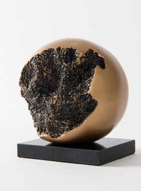 Rzone 现代简约复古残缺圆球摆件F样板房间博古架酒店摆设软装饰