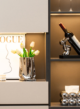 速发客厅兔子红酒架o摆件酒柜装饰家居玄关餐桌电视柜摆设乔迁新