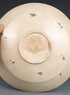 宋瓷定窑白c釉花鸟纹盘古董古玩收藏品包老保真老货瓷器摆件老物